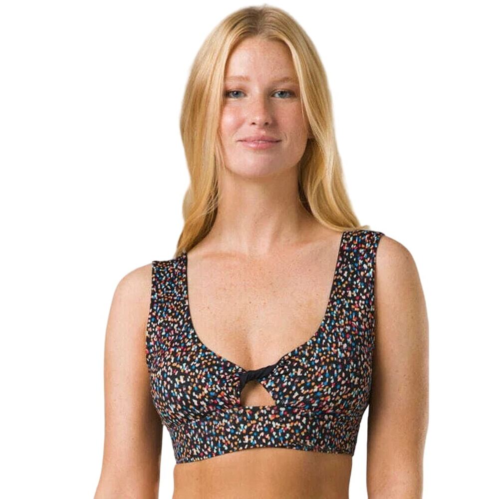 PrAna Women's XS Black/Multi Under the Palms Alotta Dots Swimwear Top N11-21
